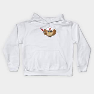 Cute Nurse Owl with Syringe Cartoon Kids Hoodie